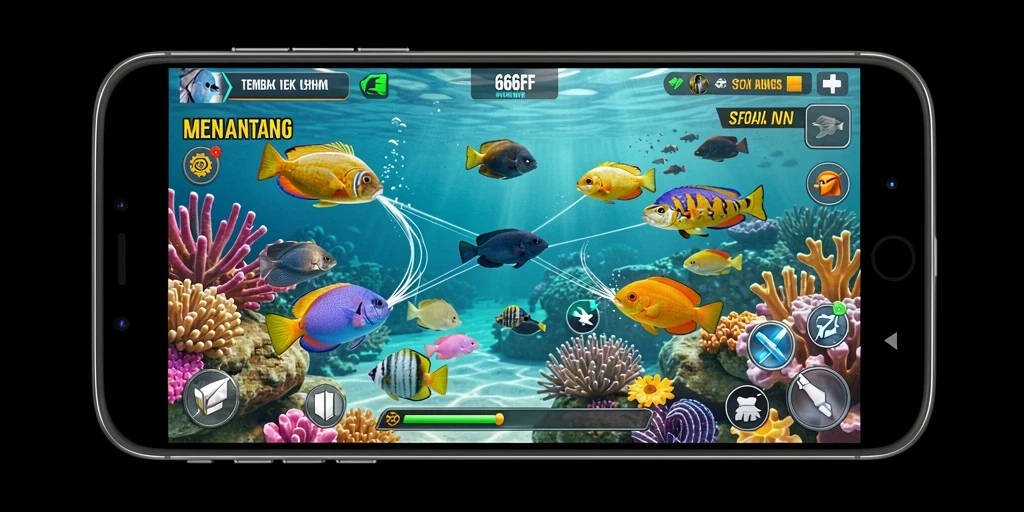 Gameplay seru menembak ikan di 666FF yang penuh warna.
