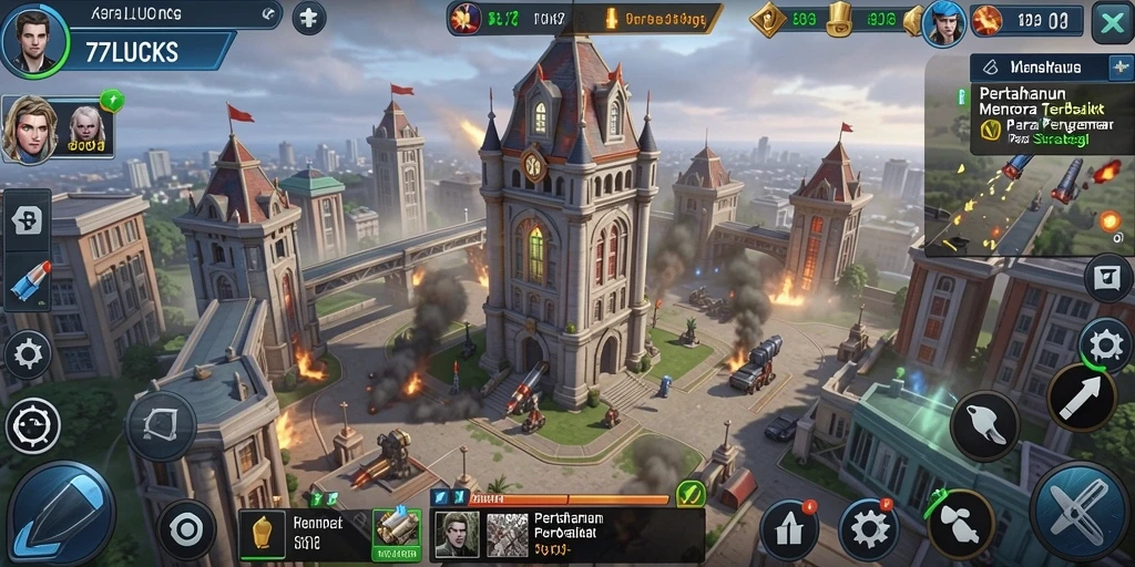 Menampilkan gameplay seru dari 77LUCKS dalam pertahanan menara yang menantang.