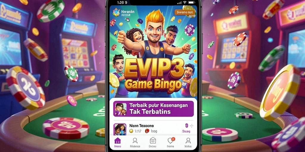 Tampilan screenshot gameplay EVIP3 yang menampilkan keseruan permainan Bingo.