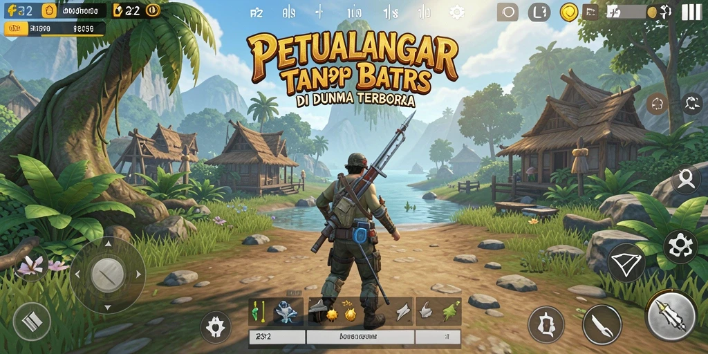 Gameplay F32 dalam dunia terbuka yang luas dan menarik.