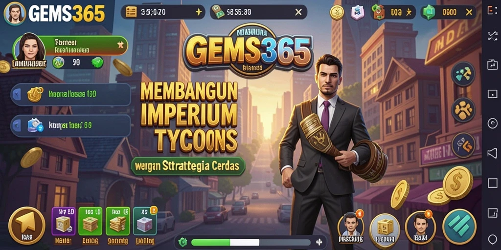 Tangkapan layar gameplay GEMS365 menunjukkan pengalaman Tycoon yang seru.