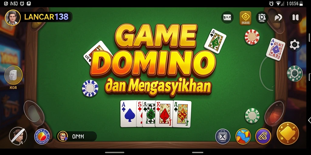 Screenshot menunjukkan permainan Domino yang seru dan interaktif.
