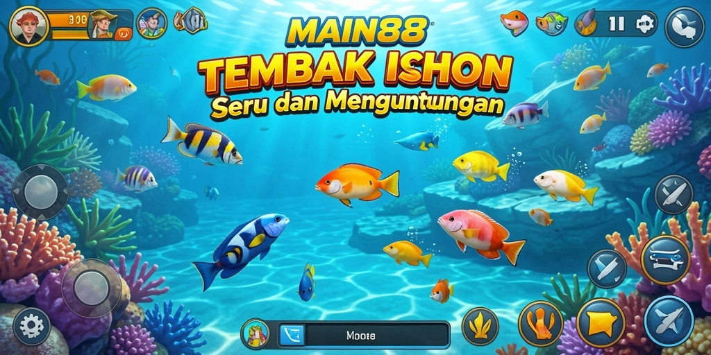 Gameplay seru dari MAIN88 saat menembak ikan di bawah laut.