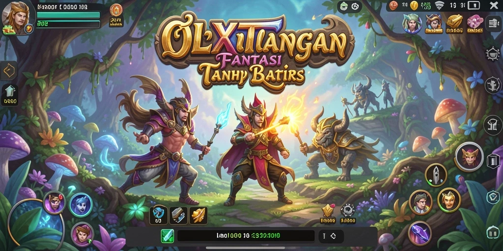 Screenshot utama OLXTOTO menampilkan aksi pertarungan yang mendebarkan di dunia fantasi.