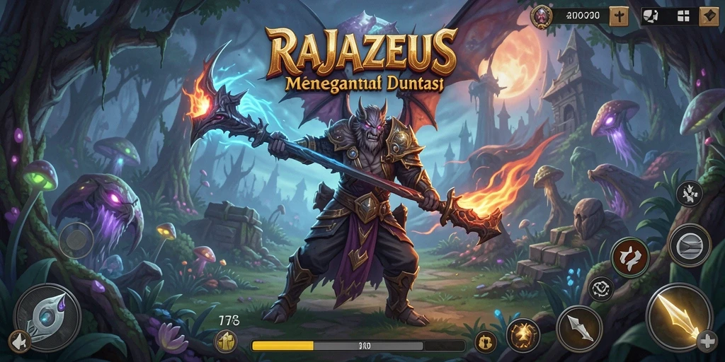 Tampilan gameplay menarik dari RAJAZEUS dalam dunia petualangan.