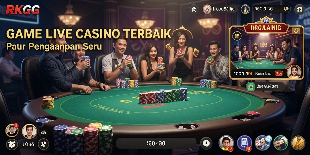 Tampilan gameplay Live Casino yang mendebarkan di RKGG.