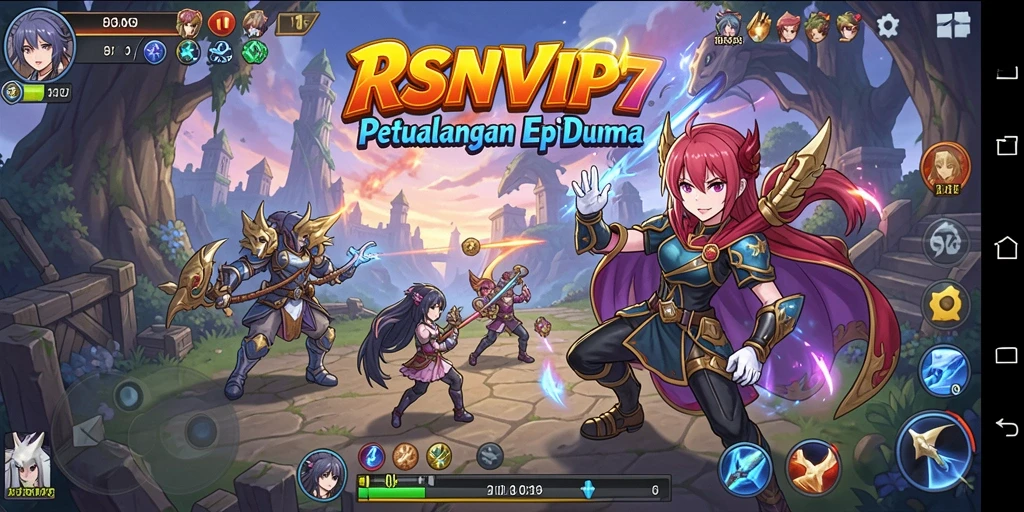 Tampilan gameplay seru RSNVIP7 dengan karakter Anime ikonik.