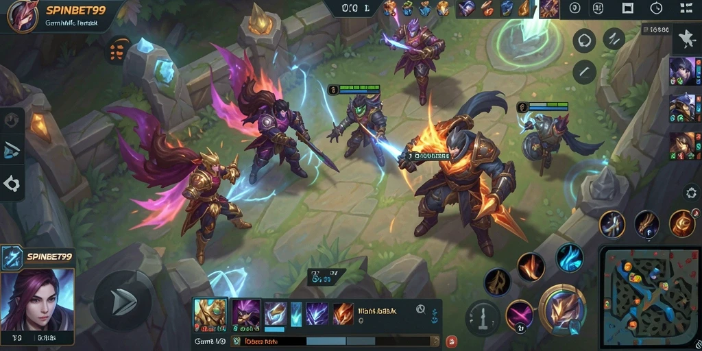 Tampilan gameplay SPINBET99 yang seru dan kompetitif di arena MOBA.