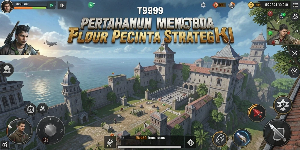 Menara yang mengesankan bertahan dari serangan musuh dalam gameplay T9999.