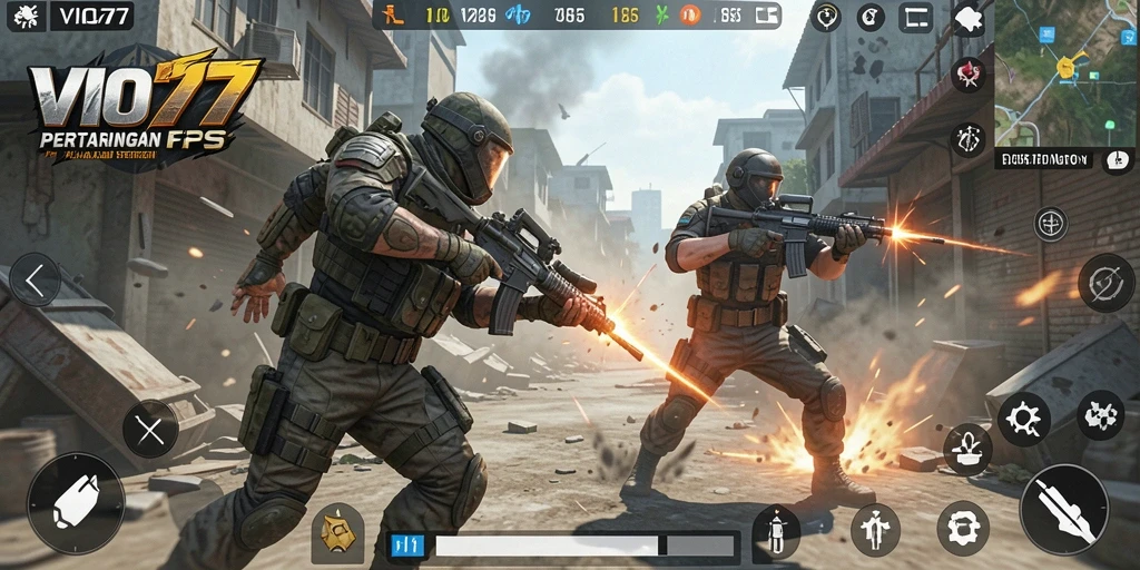 Gameplay intens VIO77 dengan aksi tembak-menembak yang mendebarkan.