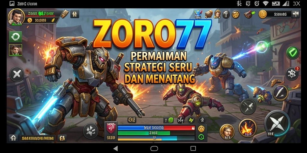 Tampilan epik dari gameplay strategis ZORO77.